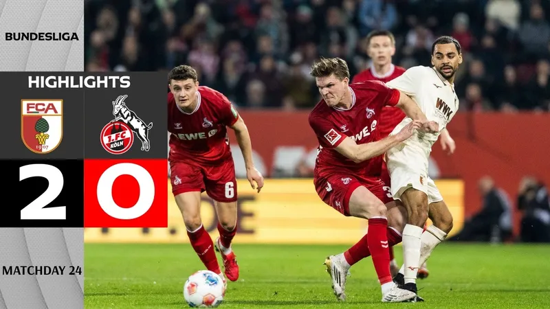 Augsburg vs Koln 2-0: Hiệp 2 bùng nổ, Rodrigo Ribeiro đánh gót mở bàn, Claude Maurice chớp thời cơ ghi bàn từ giữa sân, ấn định chiến thắng 