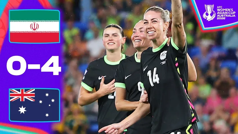 Nữ Australia vs Nữ Iran 4-0: Sayer sớm mở bản, Fowler nhân đôi tỷ số, Kennedy tỏa sáng cú đúp, Australia tạm xếp sau Hàn Quốc 