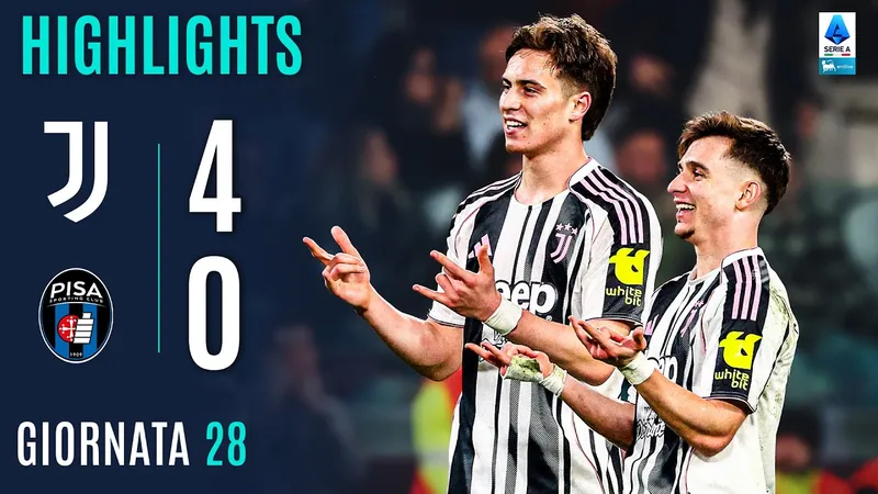 Juventus vs Pisa 4-0: Bùng nổ hiệp 2, Cambiaso, Thuram, Yildiz, Boga phá lưới, Juve tiến sát tốp 5 Serie A