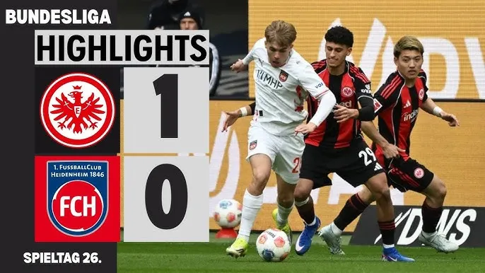 Eintracht Frankfurt vs Heidenheim 1-0: Kalimuendo ghi bàn duy nhất, Robin Koch bị thẻ đỏ, Heidenheim chót bảng Bundesliga