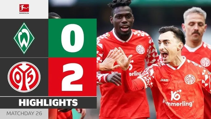Werder Bremen vs Mainz 05 0-2: Paul Nebel, Lee Jae-sung ấn định chiến thắng, Mainz rời xa tốp cuối bảng rớt hạng Bundesliga