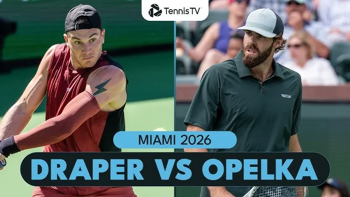Reilly Opelka vs Jack Draper 7-6(3), 7-6(0): Opelka giao bóng hiểm hóc, Draper sớm bị loại Miami Open 2026