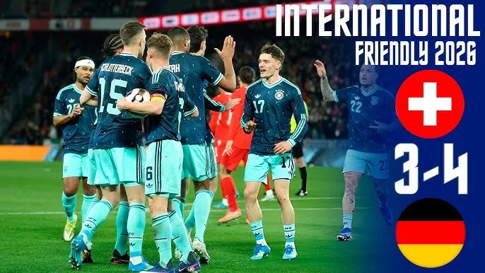 Giao hữu, Thụy Sĩ vs Đức 3-4: Mãn nhãn 7 bàn, Ndoye, Embolo, Monteiro lập công, Tah, Gnabry tỏa sáng, Wirtz ghi cú đúp thắng kịch tính