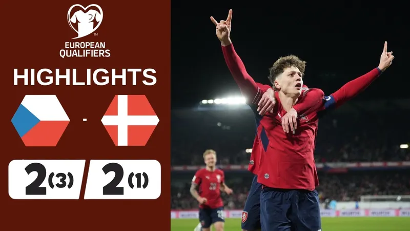 CH Czech vs Đan Mạch 2-2 (pen 3-1): Sulc, Krejci lập công, Hojlund, Dreyer, Mathias Jensen hỏng penalty, CH Czech giành vé dự World Cup 