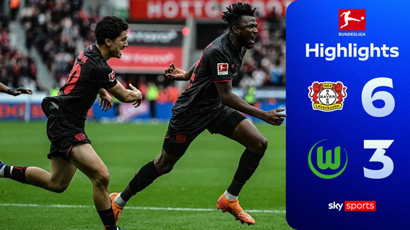 Leverkusen vs Wolfsburg 6-3: 9 bàn mãn nhãn, Alex Grimaldo, Patrik Schick, Edmond Tapsoba, Ibrahim Maza, Malik Tillman giành gọn 3 điểm