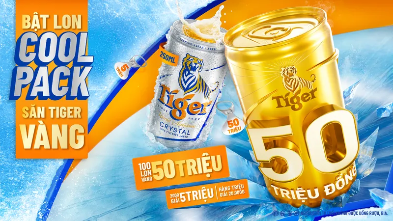 “Bật lon Coolpack, săn Tiger vàng” trở lại với hàng triệu giải thưởng giá trị 