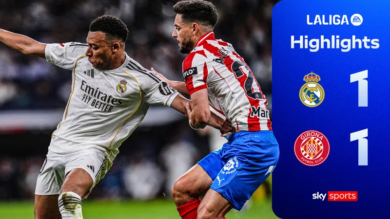 Real Madrid vs Girona 1-1: Valverde sút đẹp mắt hạ thủ thành Gazzaniga, Lemar sút xa chéo góc gỡ hòa, Real bám đuổi Barca 