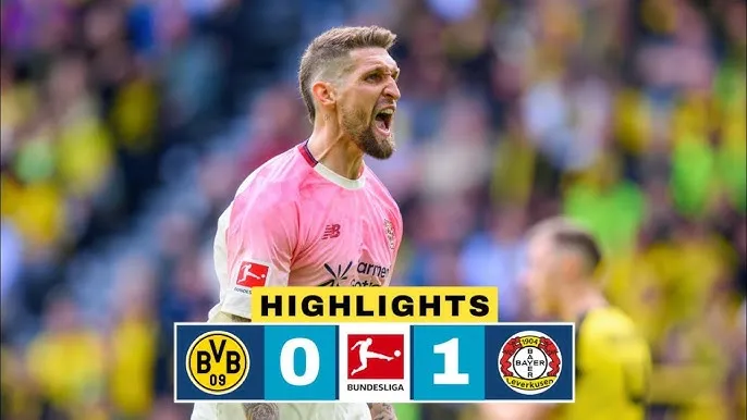 Borussia Dortmund vs Bayer Leverkusen 0-1: Andrich sút xa bất ngờ, thủ thành Kobel nhìn bóng vào lưới, Leverkusen hạ Dortmund giành 3 điểm