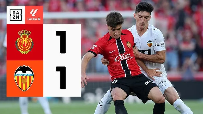 Mallorca vs Valencia 1-1: Samu Costa đánh đầu cận thành tung nóc lưới, Umar Sadiq chớp thời cơ đánh đầu cứu thua, chia điểm kịch tính, củng cố tốp 3 La Liga