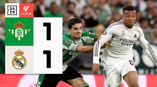 Real Betis vs Real Madrid 1-1: Vinicius chớp thời mở bàn nhưng Bellerin kịp tỏa sáng phút bù giờ, Mbappe tịt ngòi, Real chia điểm cay đắng