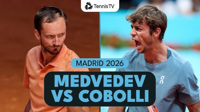 Daniil Medvedev vs Flavio Cobolli 3-6, 7-5, 4-6: Bất ngờ hạ Medvedev, Cobolli gặp Alexander Zverev ở tứ kết Madrid Open 2026