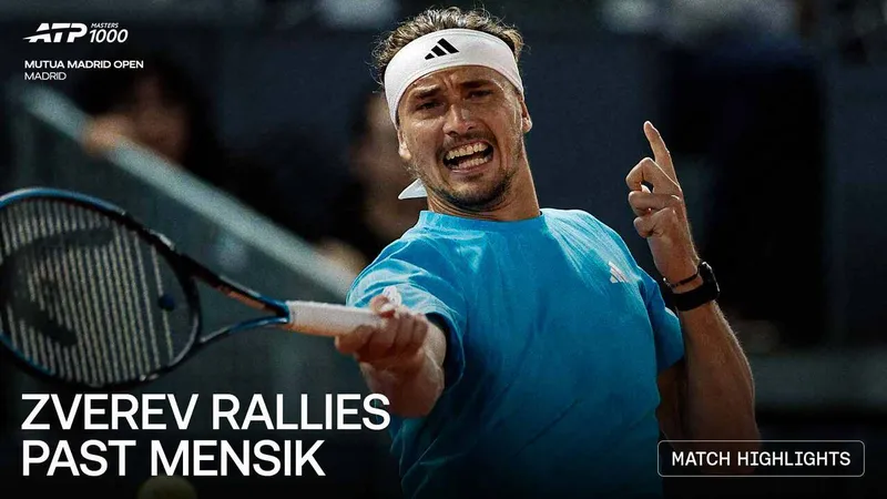 Jakub Mensik vs Alexander Zverev 4-6, 7-6(4), 3-6: Chật vật thắng Mensik, Zverev gặp hạt giống số 10 Fabio Cobolli ở tứ kết Madrid Open