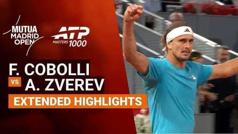 Flavio Cobolli vs Alexander Zverev 1-6, 4-6: Dễ dàng hạ Cobolli, Zverev gặp tay vợt 21 tuổi người Bỉ Alexander Blockx ở bán kết Madrid Open