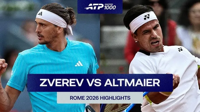 Alexander Zverev vs Daniel Altmaier 7-5, 6-3: Thắng Altmaier dễ dàng, Zverev tiếp tục gặp Alexander Blockx ở vòng 3 Rome Open 2026