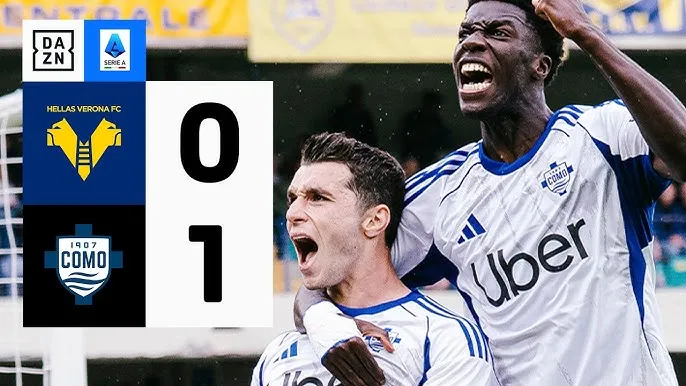 Verona vs Como 0-1: Anastasios Douvikas ghi bàn duy nhất, Verona áp chót bảng, Como tiến sát tốp 5 Serie A