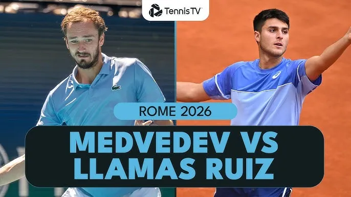 Daniil Medvedev vs Pablo Llamas Ruiz 3-6, 6-4, 6-2: Sau 2 giờ 9 phút thắng Llamas Ruiz, Medvedev ngược dòng giành vé vòng 4 Roma Open