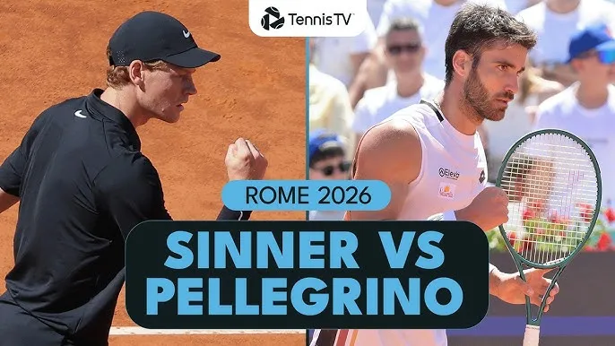 Jannik Sinner vs Andrea Pellegrino 6-2, 6-3: Hạ Pellegrino sau 1 giờ 30 phút, Sinner gặp Rublev hoặc Basilashvili ở tứ kết Rome Open 2026