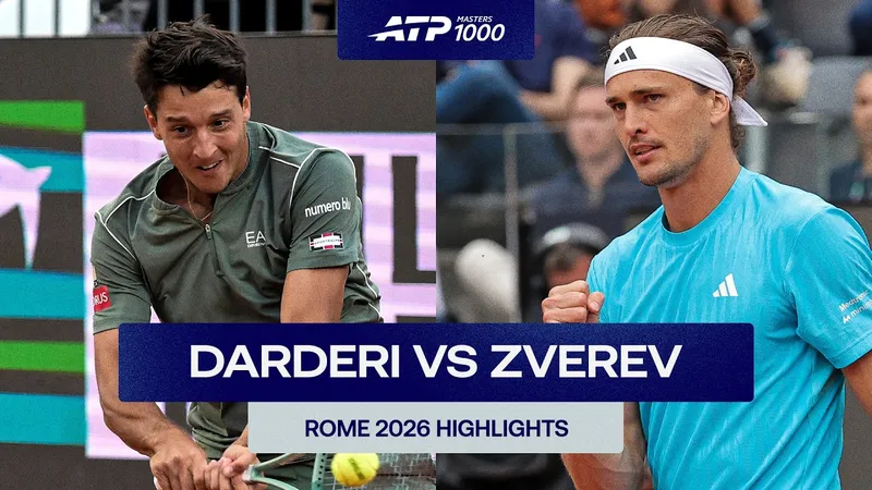 Luciano Darderi vs Alexander Zverev 1-6, 7(12)-6(10), 6-0: Thắng Zverev sau 2 giờ 25 phút, Darderi lần đầu tiên góp mặt ở tứ kết Rome Open
