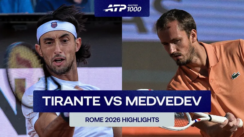 Thiago Agustin Tirante vs Daniil Medvedev 3-6, 2-6: Thắng dễ dàng Tirante, Medvedev thắng tiến gặp Martin Landaluce ở tứ kết Rome Open