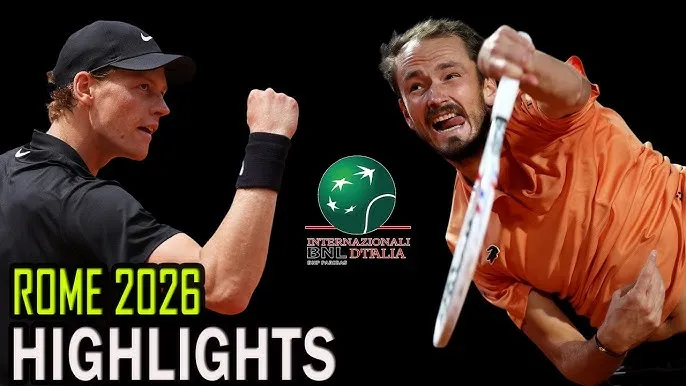 Jannik Sinner vs Daniil Medvedev 6-2, 5-7, 4-2: Giằng co kịch tính, Sinner có phần nhỉnh hơn Medvedev, bất phân thắng bại phải tạm hoãn vì mưa lớn