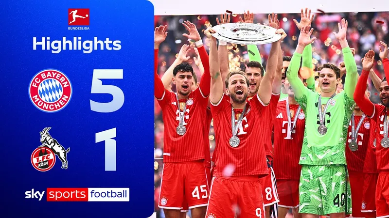 Bayern Munich vs Cologne 5-1: Harry Kane xuất thần hattrick, Bischof, Jackson lập công, Bayern chính thức vô địch Bundesliga lần thứ 35