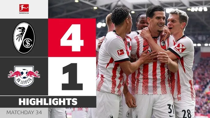 Freiburg vs Leipzig 4-1: Jan-Niklas Beste, Igor Matanovic, Matthias Ginter, Derry Scherhant đua tài, Leipzig hạng 3, Freiburg hạng 7 Bundesliga