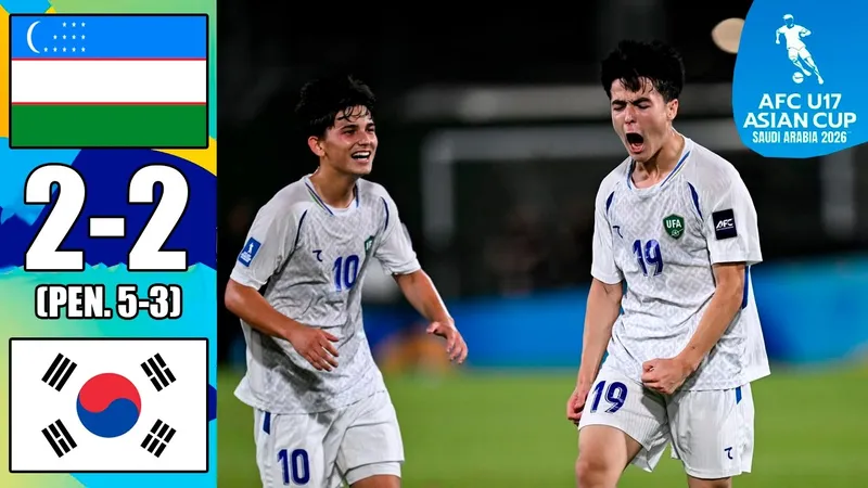 U17 Uzbekistan vs U17 Hàn Quốc 2-2: Ravshanbekov tỏa sáng cú đúp, Park Kyung-Hoon hỏng penalty, Uzbekistan vào bán kết đấu U17 Nhật Bản