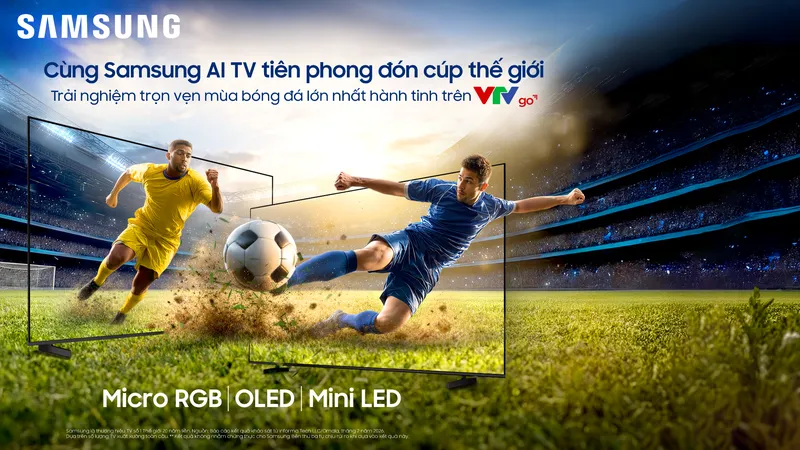 Chế độ bóng đá AI và Trợ lý Vision AI Companion trên Samsung AI TV thăng hạng toàn diện trải nghiệm xem World Cup 2026