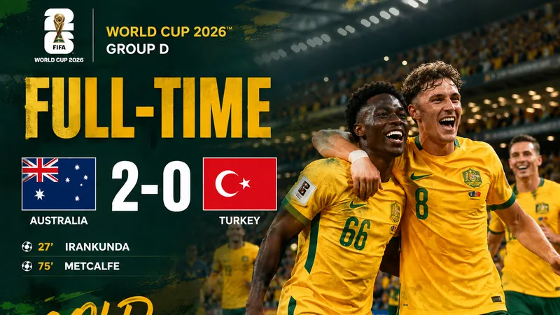 Australia vs Thổ Nhĩ Kỳ 2-0: Người nhện Beach xuất thần, Irankunda khai bàn, Metcalfe chốt hạ chiến thắng cho HLV Tony Popovic ngày xuất quân