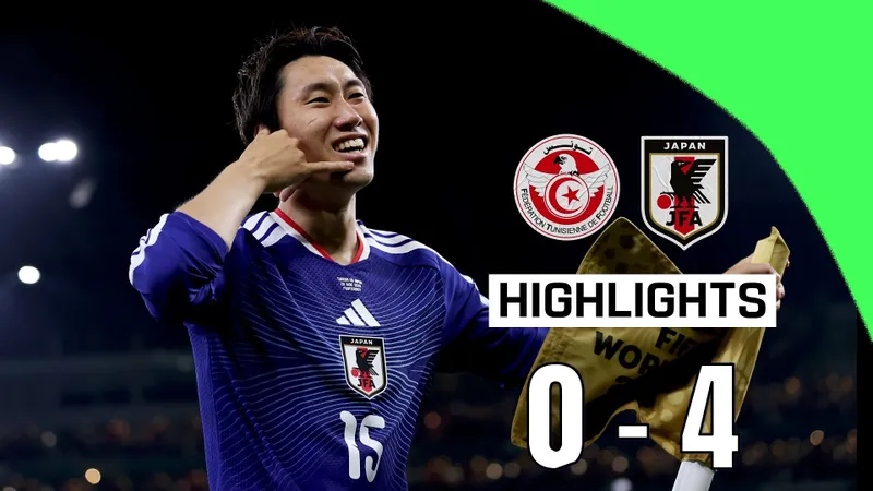 Tunisia vs Nhật Bản 0-4: Kamada sớm mở khai bàn, Ueda Ayase tỏa sáng cú đúp, Yunya Ito chốt hạ 3 điểm cho HLV Moriyasu