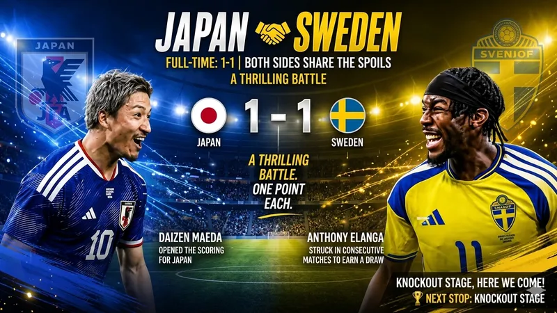 Nhật Bản vs Thụy Điển 1-1: Daizen Maeda tỉa bóng chớp nhoáng, Elanga gỡ hòa siêu phẩm, Nhật Bản và Thụy Điển đi tiếp vòng 1/6 World Cup