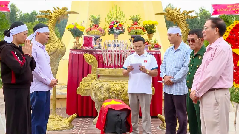 Đưa hài cốt liệt sĩ về quê an táng sau 42 năm xa cách
