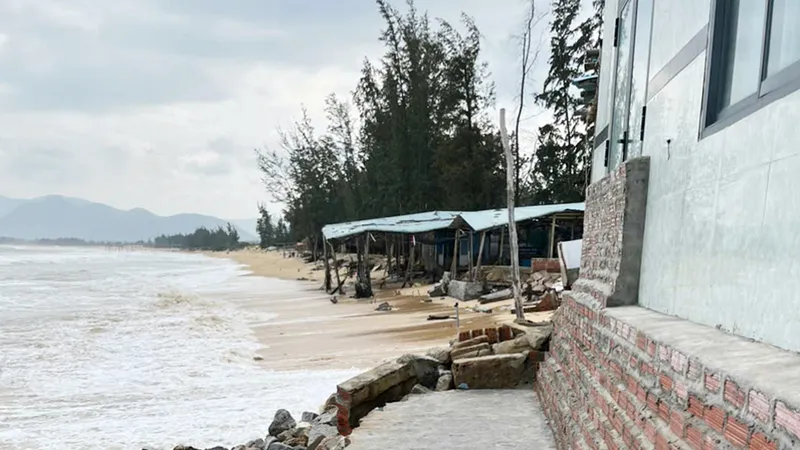 Bờ biển An Quan Đông (Bình Định) bị xâm thực