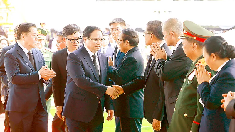 Thủ tướng Phạm Minh Chính dự Lễ truy điệu đồng chí Khamtay Siphandone