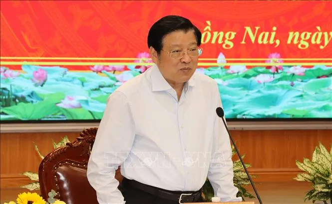 Trưởng Ban Nội chính Trung ương Phan Đình Trạc làm việc với Ban Thường vụ 2 tỉnh Đồng Nai và Bình Phước