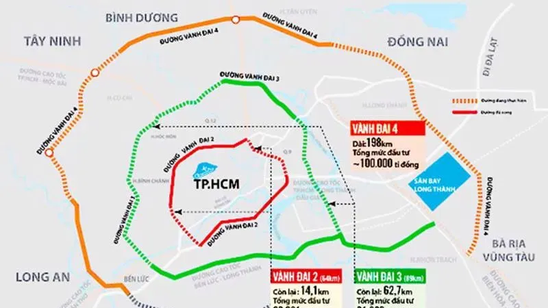 TPHCM, Đồng Nai và Tây Ninh thống nhất kế hoạch triển khai đường Vành đai 4