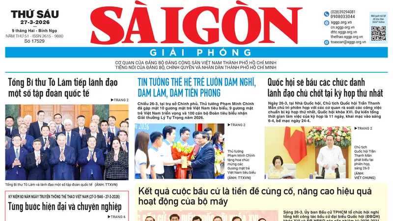 Báo Sài Gòn Giải Phóng ngày 27/3/2026
