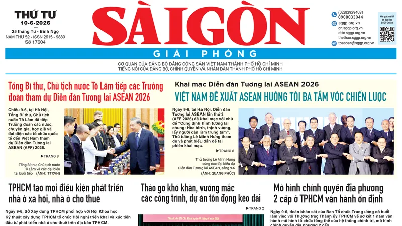 Báo Sài Gòn Giải Phóng ngày 10/6/2026