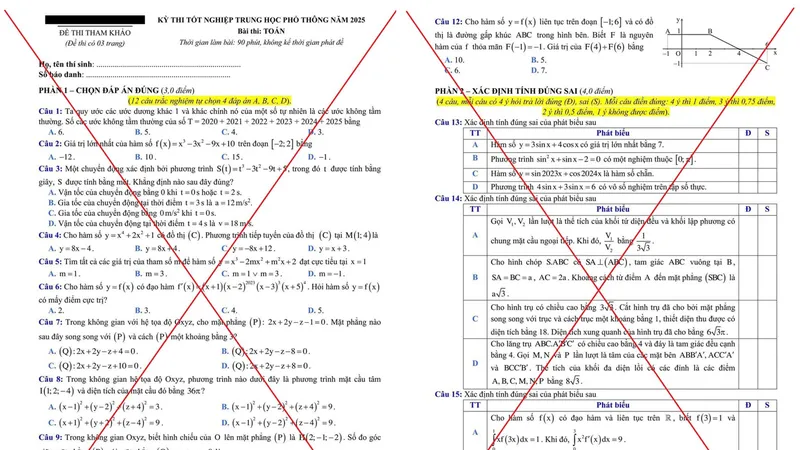 Bộ GD-ĐT bác bỏ đề thi tham khảo môn Toán kỳ thi tốt nghiệp THPT năm 2025 lan truyền trên mạng