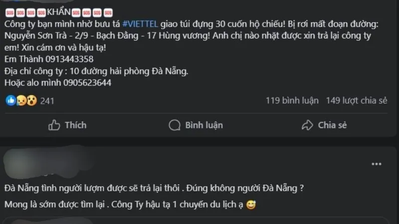 Hợp sức tìm 30 cuốn hộ chiếu: Lan tỏa tình người Đà Nẵng