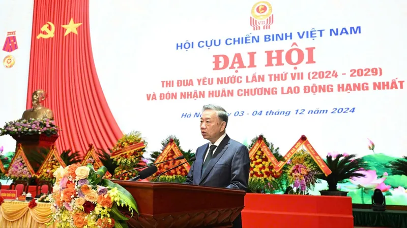Tổng Bí thư Tô Lâm dự và chỉ đạo Đại hội thi đua yêu nước Hội Cựu chiến binh Việt Nam