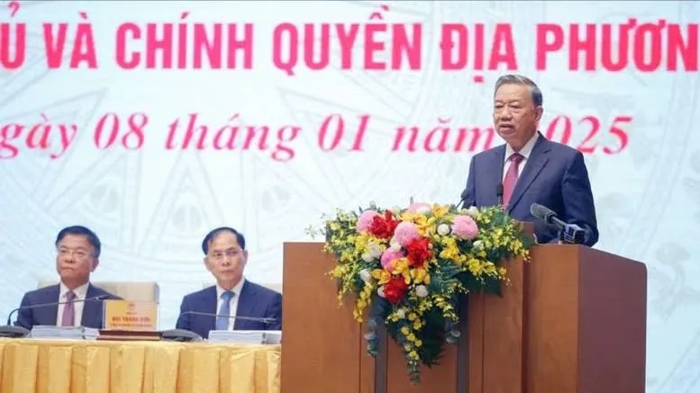 Thủ tướng Phạm Minh Chính phát biểu kết luận hội nghị. Ảnh: VIẾT CHUNG