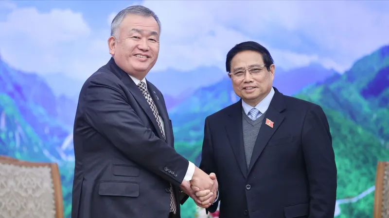 Thủ tướng Phạm Minh Chính tiếp ông Nagao Yutaka, Chủ tịch Tập đoàn Yamato Holdings (Nhật Bản), chiều 17-2. Ảnh: VIẾT CHUNG