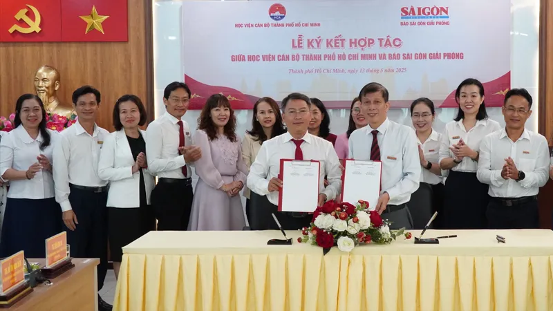Báo Sài Gòn Giải Phóng và Học viện Cán bộ TPHCM ký kết ghi nhớ phối hợp