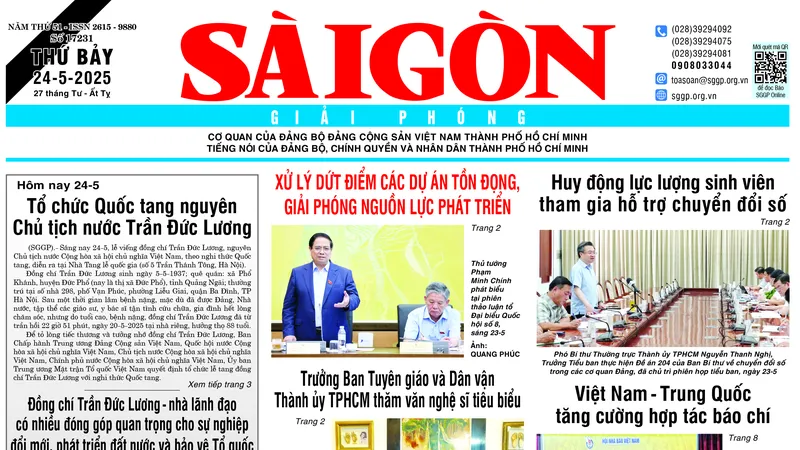 Sài Gòn Giải Phóng ngày 24/5/2025