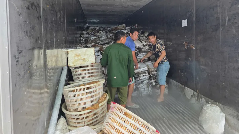 Phát hiện kho chứa hơn 25 tấn thực phẩm bốc mùi hôi thối