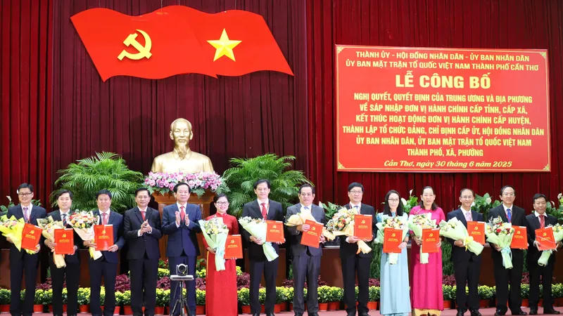 Danh sách bí thư, chủ tịch UBND 103 xã, phường của TP Cần Thơ mới
