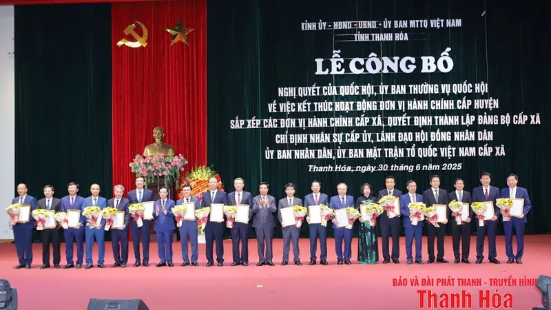 Danh sách lãnh đạo chủ chốt 166 phường, xã mới ở Thanh Hóa