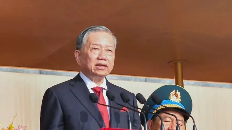 Tổng Bí thư Tô Lâm đọc Diễn văn tại Lễ kỷ niệm 80 năm Cách mạng Tháng Tám thành công và Quốc khánh nước Cộng hòa xã hội chủ nghĩa Việt Nam, sáng 2-9. Ảnh: VIẾT CHUNG