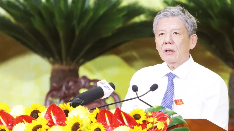 Bí thư Tỉnh uỷ Vĩnh Long Ngô Chí Cường phát biểu tại phiên trù bị Đại hội đại biểu Đảng bộ tỉnh Vĩnh Long lần thứ I